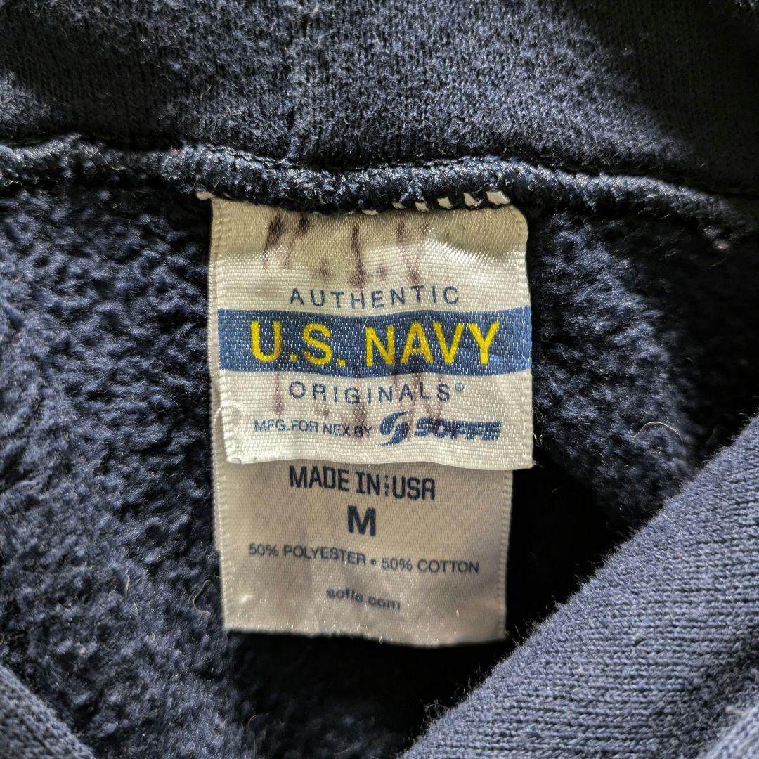USA製　90s　ビンテージ　US NAVY　海軍　実物　パーカー　プリント