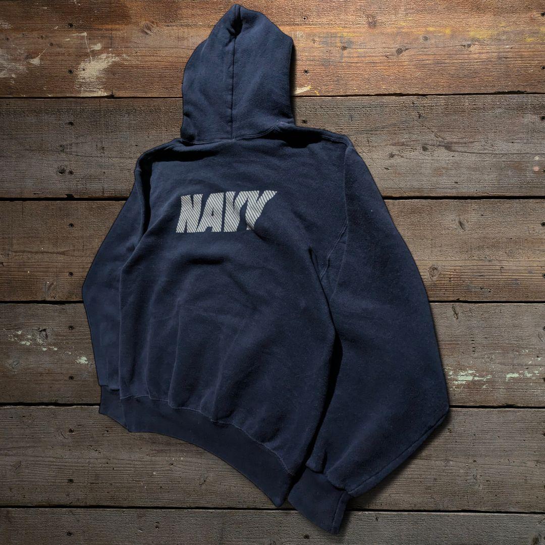 USA製　90s　ビンテージ　US NAVY　海軍　実物　パーカー　プリント