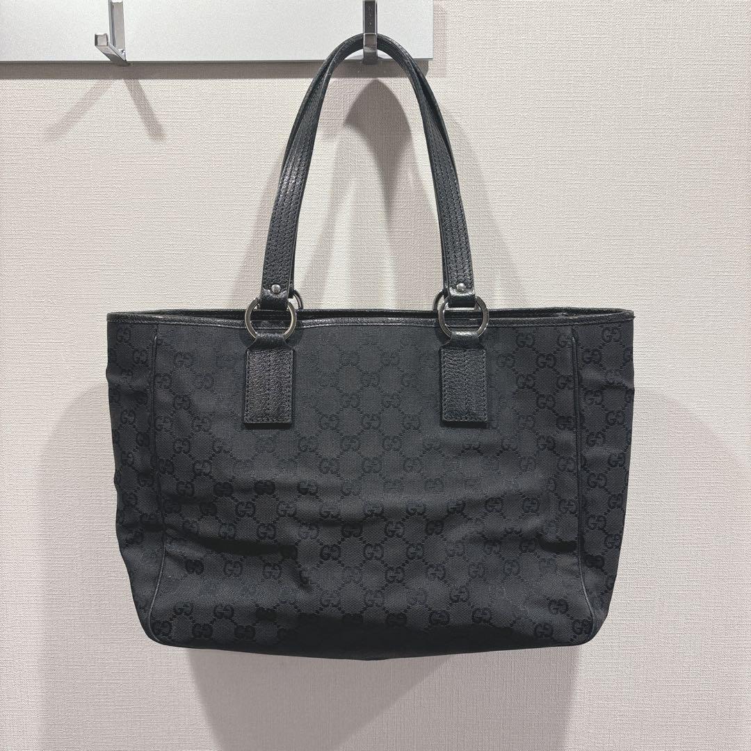 振り込み購入NG GUCCI ブラック GGパターン トートバッグ