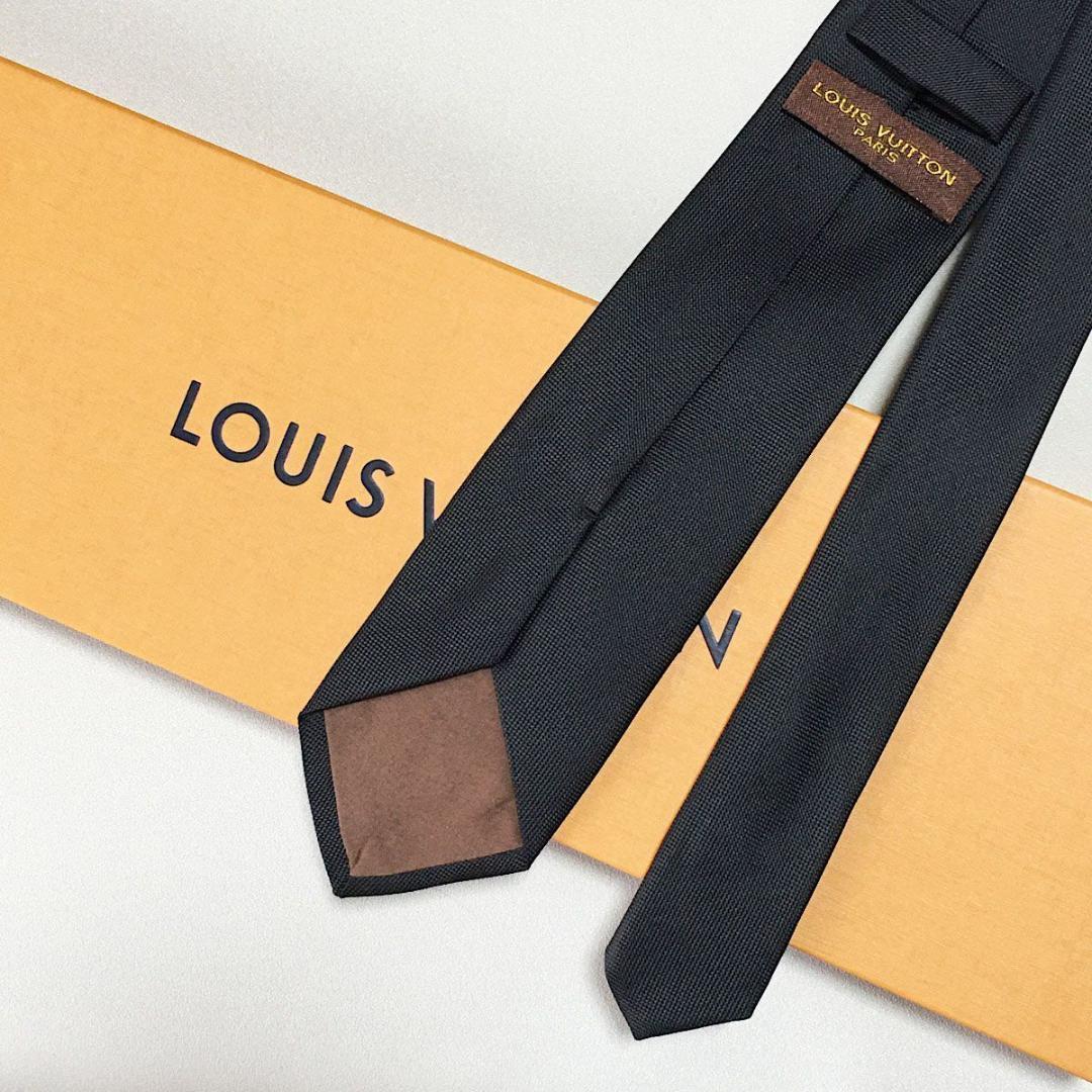 美品 ルイヴィトン Louis Vuitton ネクタイ シルク ブラック