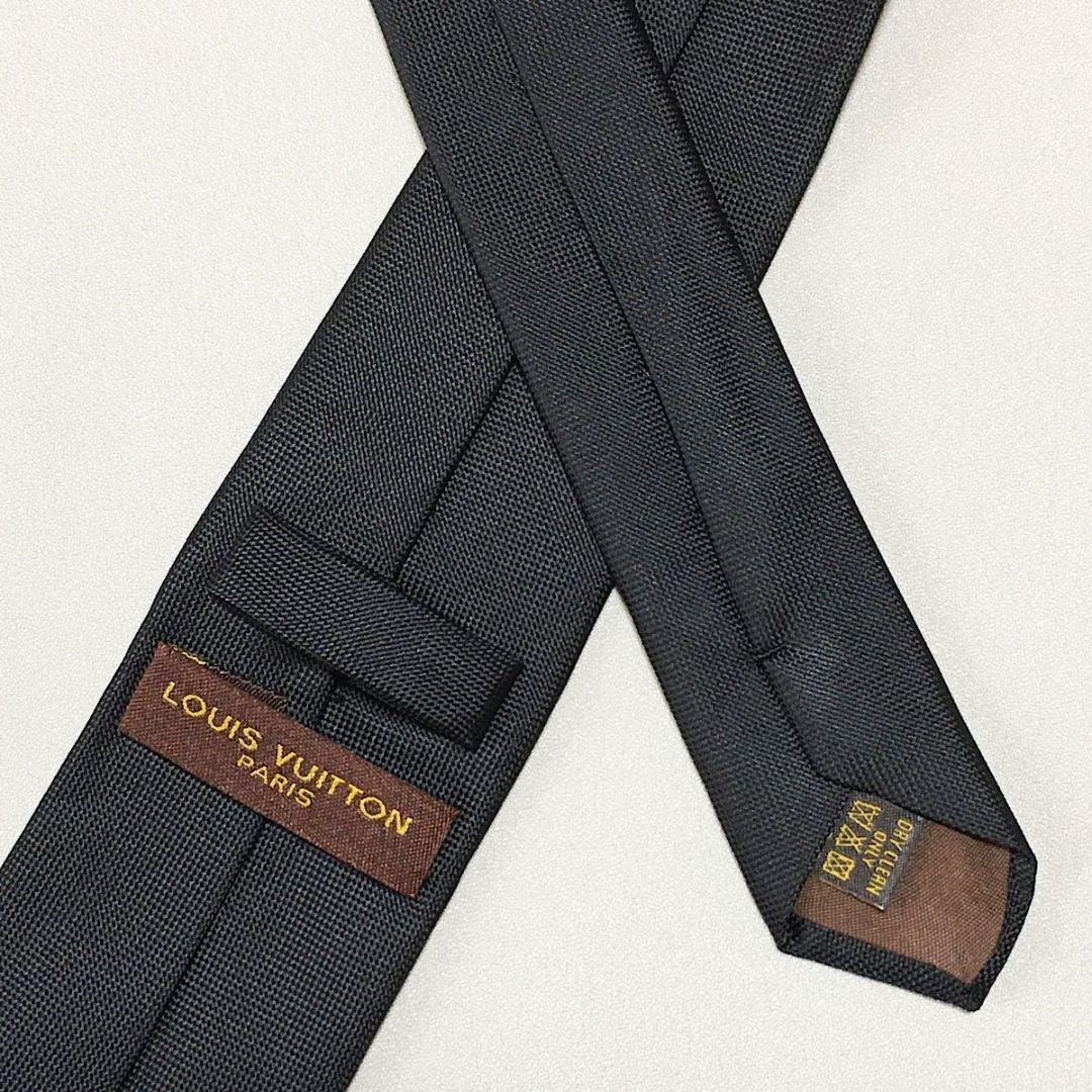 美品 ルイヴィトン Louis Vuitton ネクタイ シルク ブラック