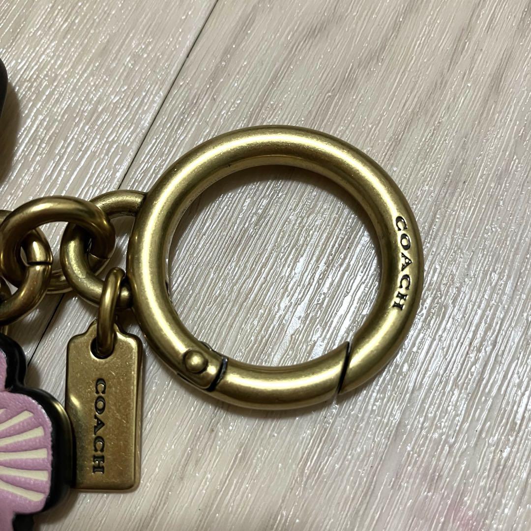 COACH ティーローズ バッグチャーム キーホルダー フラワー 花 オレンジ