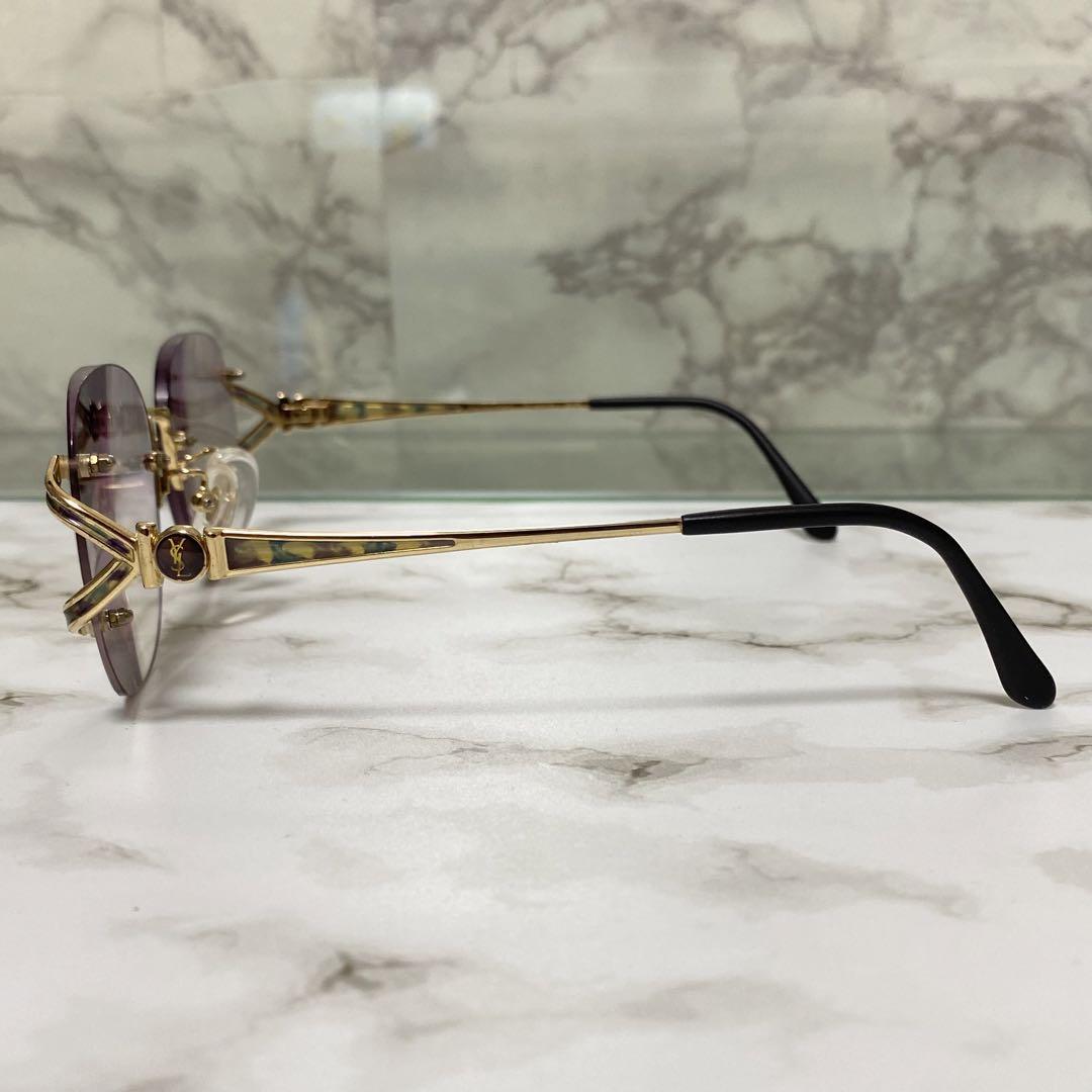 美品 90s イヴサンローラン サングラス ロゴ YSL メタルフレーム Yves Saint Laurent - 正規 レア イヴサンローラン YSLロゴ