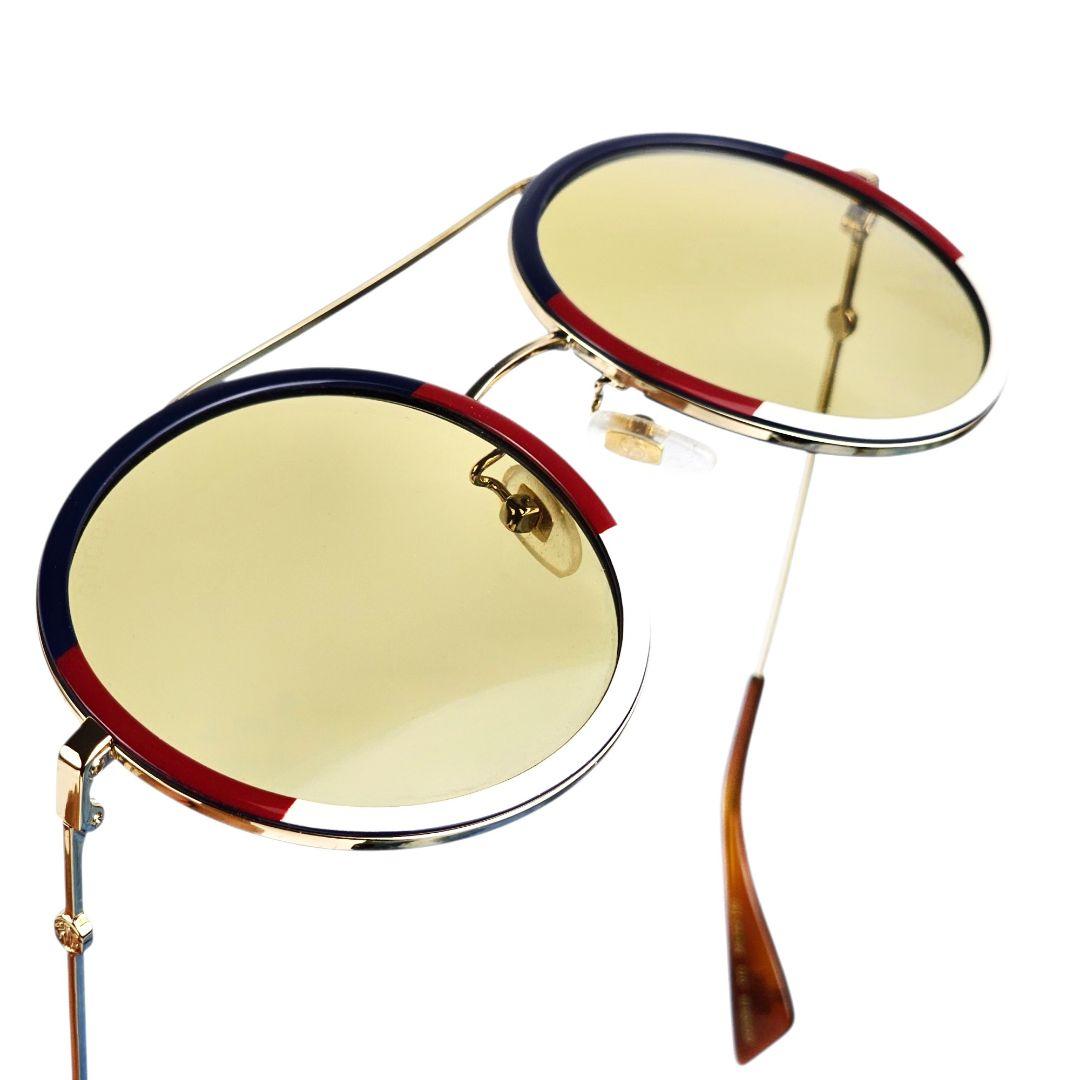美品 グッチ GUCCI アレッサンドロ ミケーレ ラウンドフレーム サングラス