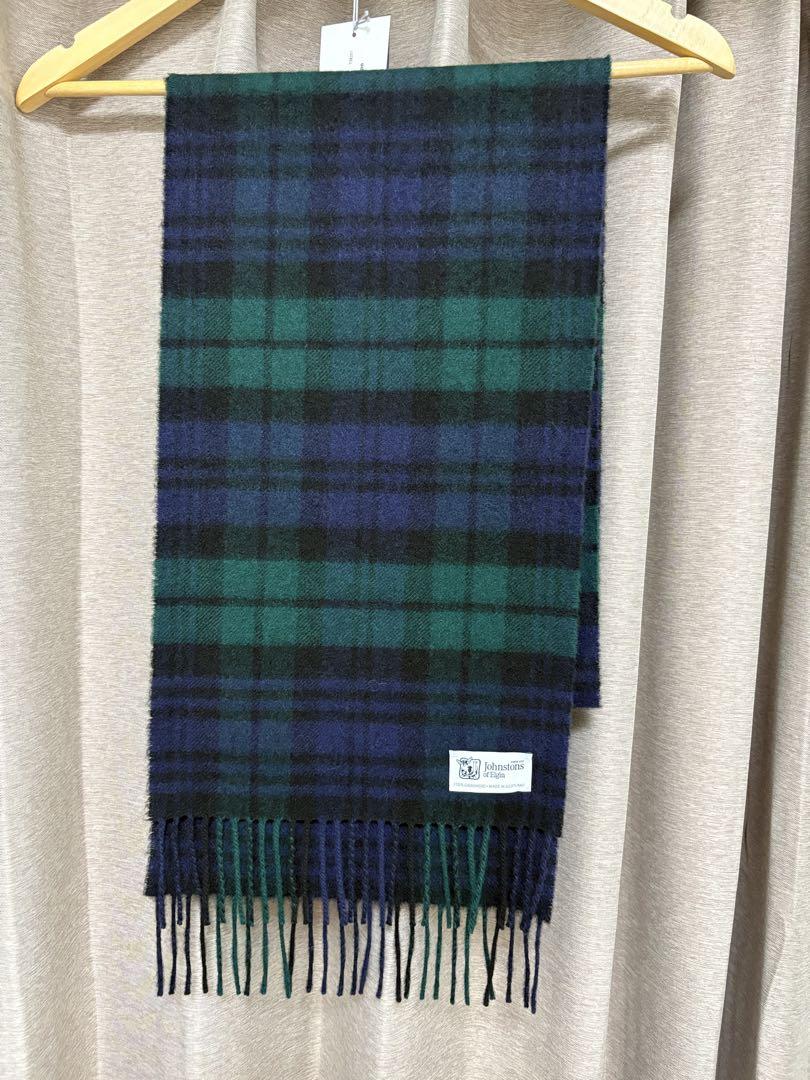 Johnstons of Elgin カシミヤマフラー ダークブルー Johnstons of Elgin（ジョンストンズオブエルガン）TUBULAR