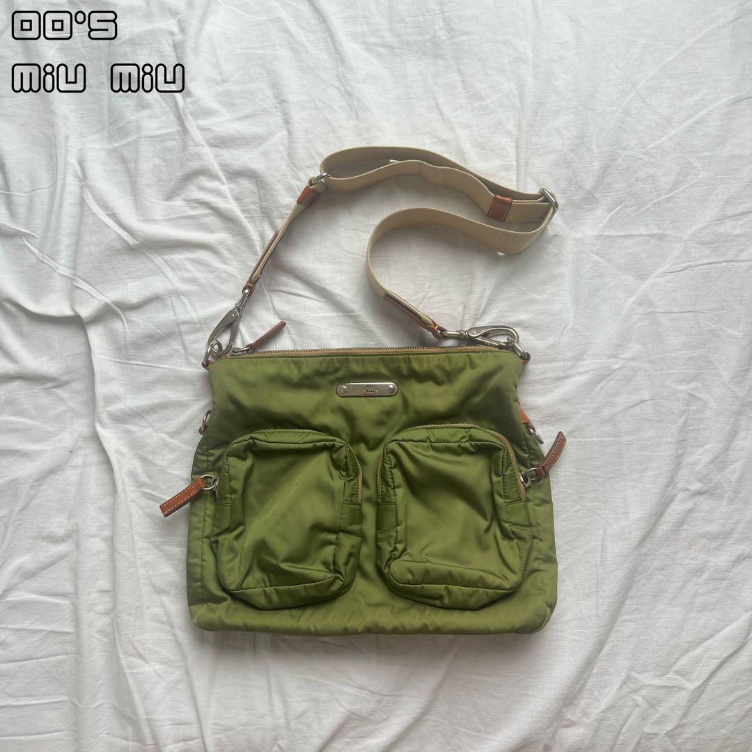 90s miu miu nylon utility shoulder bag