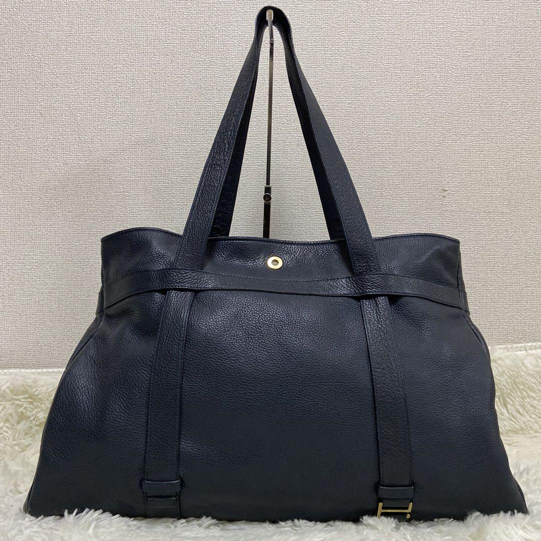 未使用級✨　Cisei シセイ　トートバッグ　ハンドバッグ　ネイビー　レザー