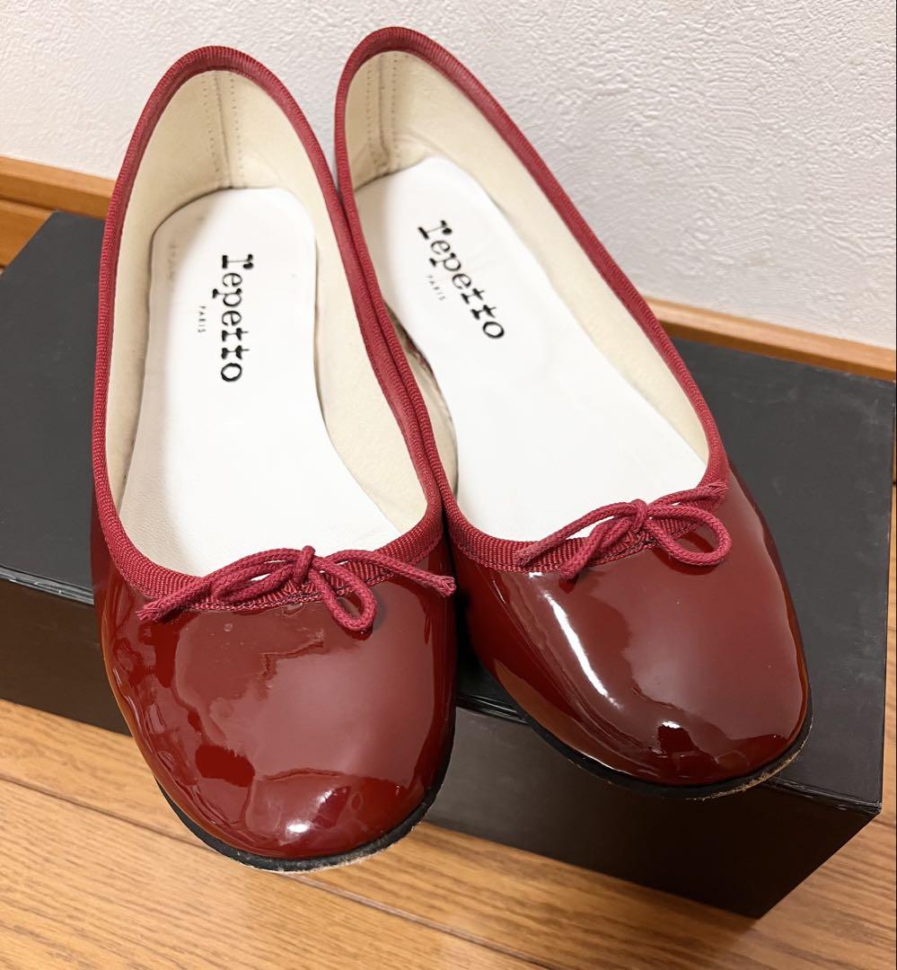 レペット　repetto エナメル　赤　バレエシューズ　フラットシューズ　36 レペット repetto バレエシューズ 赤 36 エナメル