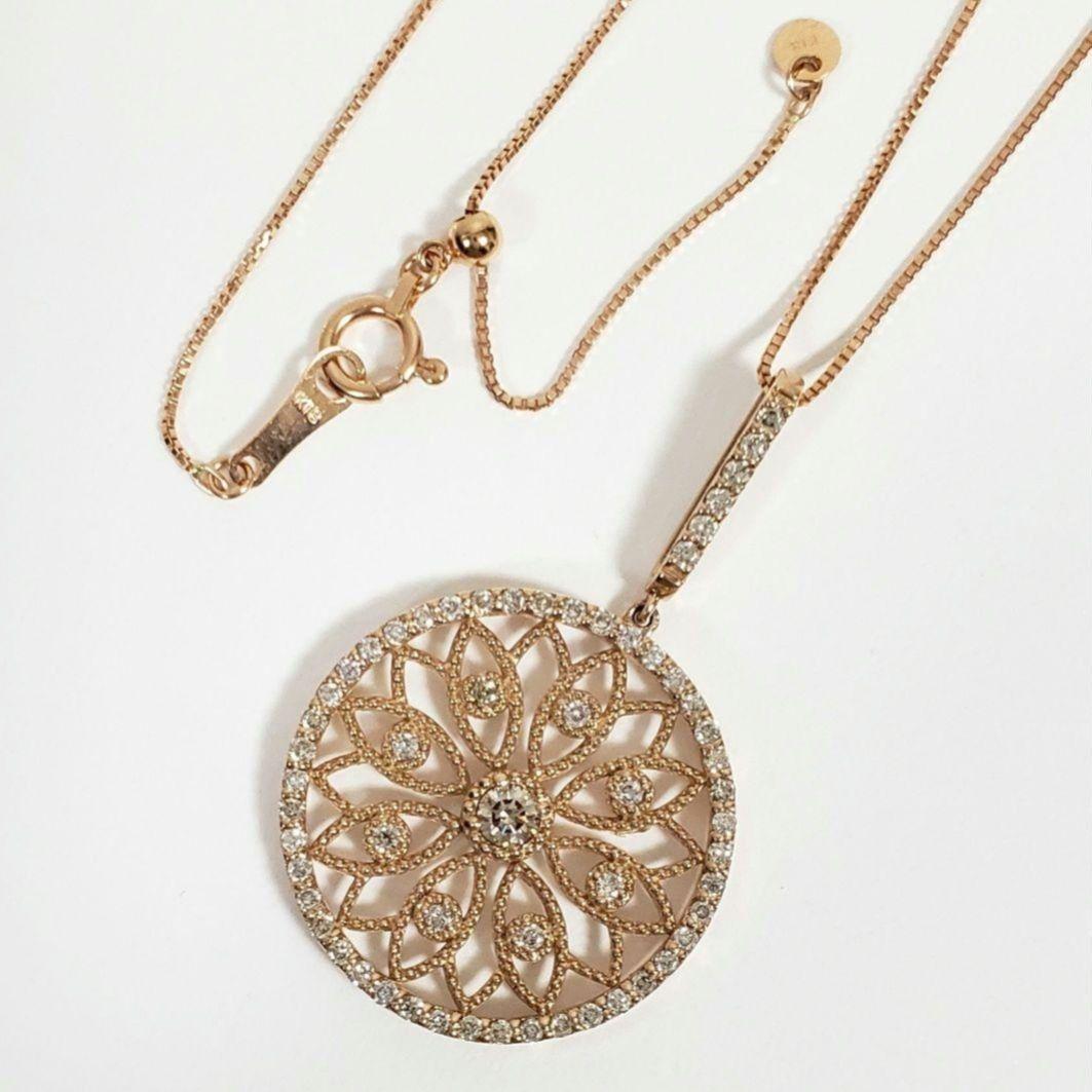 K18PG 天然ダイヤモンドペンダント 0.50ct 大振り 人気 新品