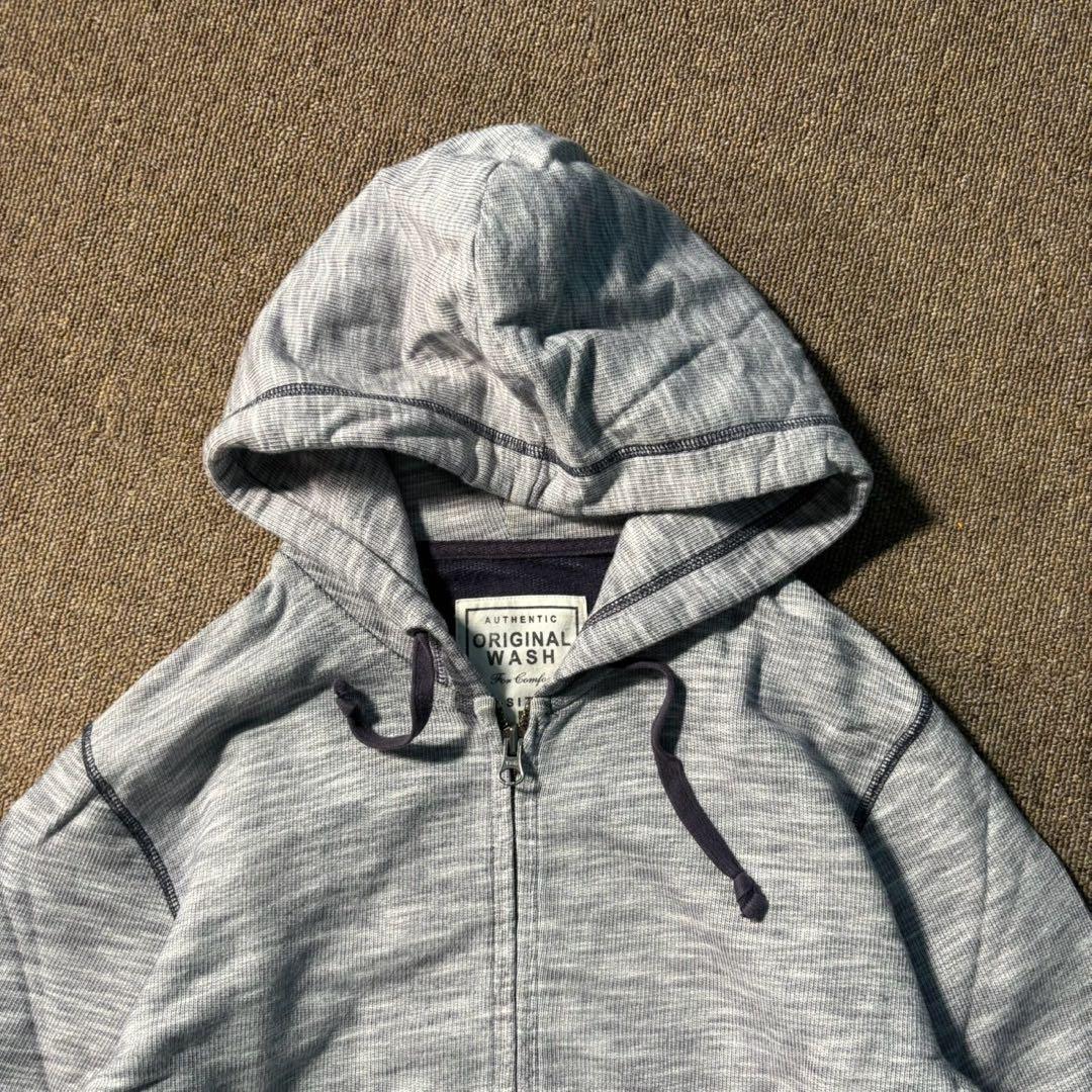 OLD UNIQLO 00s ZIP ダブルジップパーカー グレー ネイビー M