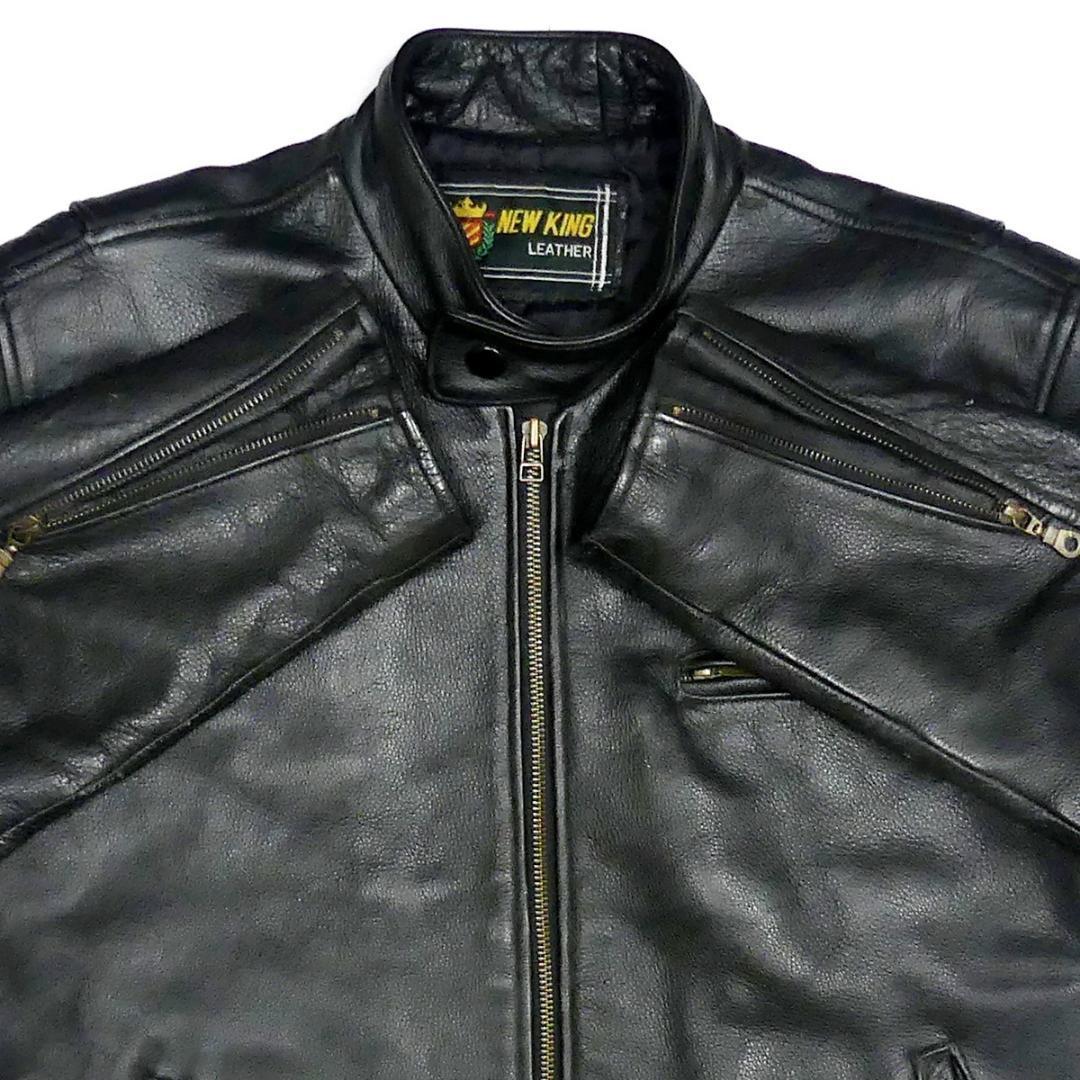 K's Leather シングルライダースジャケット L 黒 Single leather jacket with collar | Kadoya official online