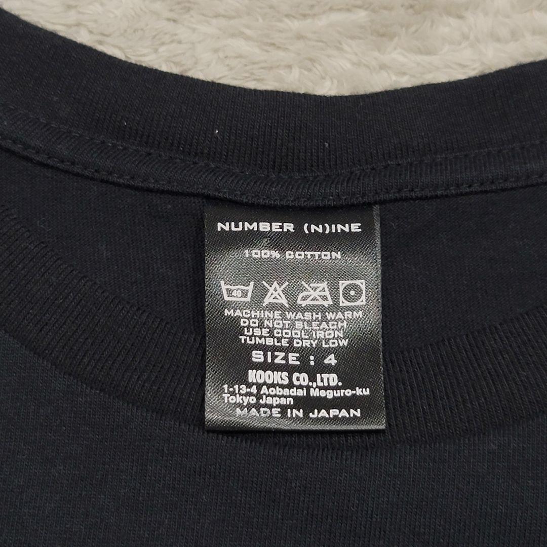 【美品】ナンバーナイン　スカルプリントTシャツ　4　黒　ドクロ
