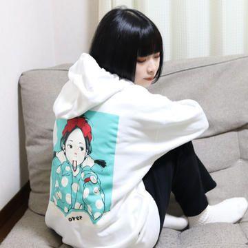 Over print POP ART Hoodie ブラウンXL 古塔つみ