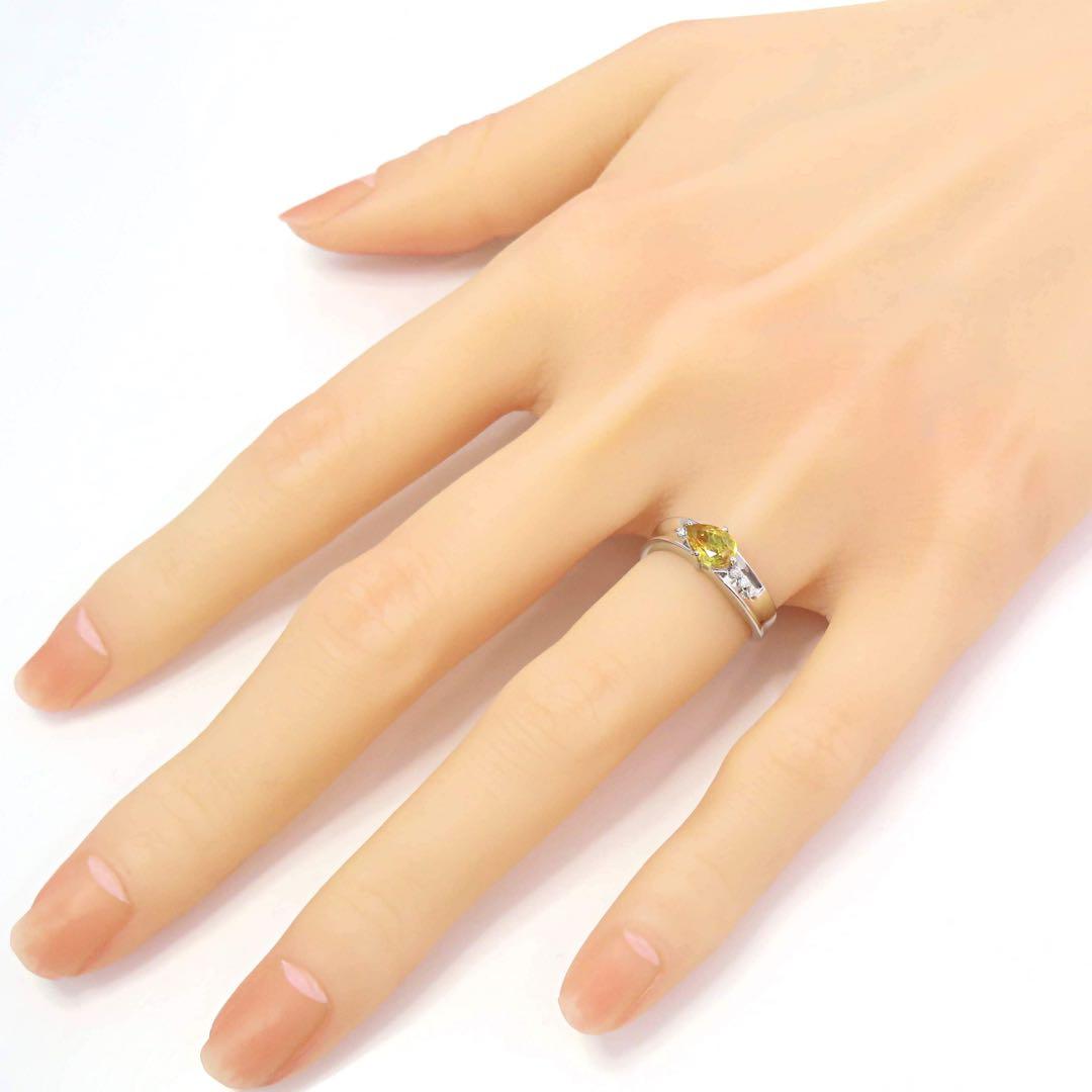 Pt900 スフェーン0.82ct ダイヤモンド0.05ct リング プラチナ