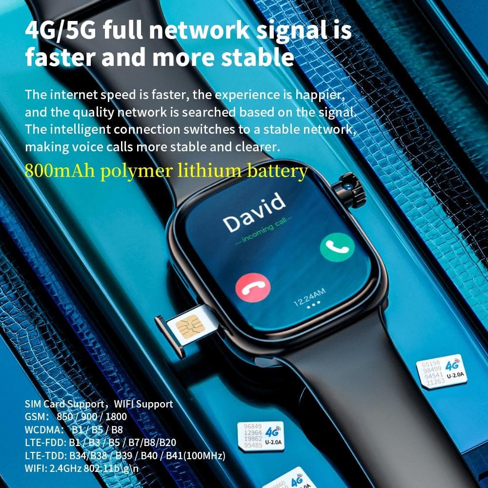 4G スマートウォッチ フルラウンドタッチスクリーン カメラ GPS Wifi