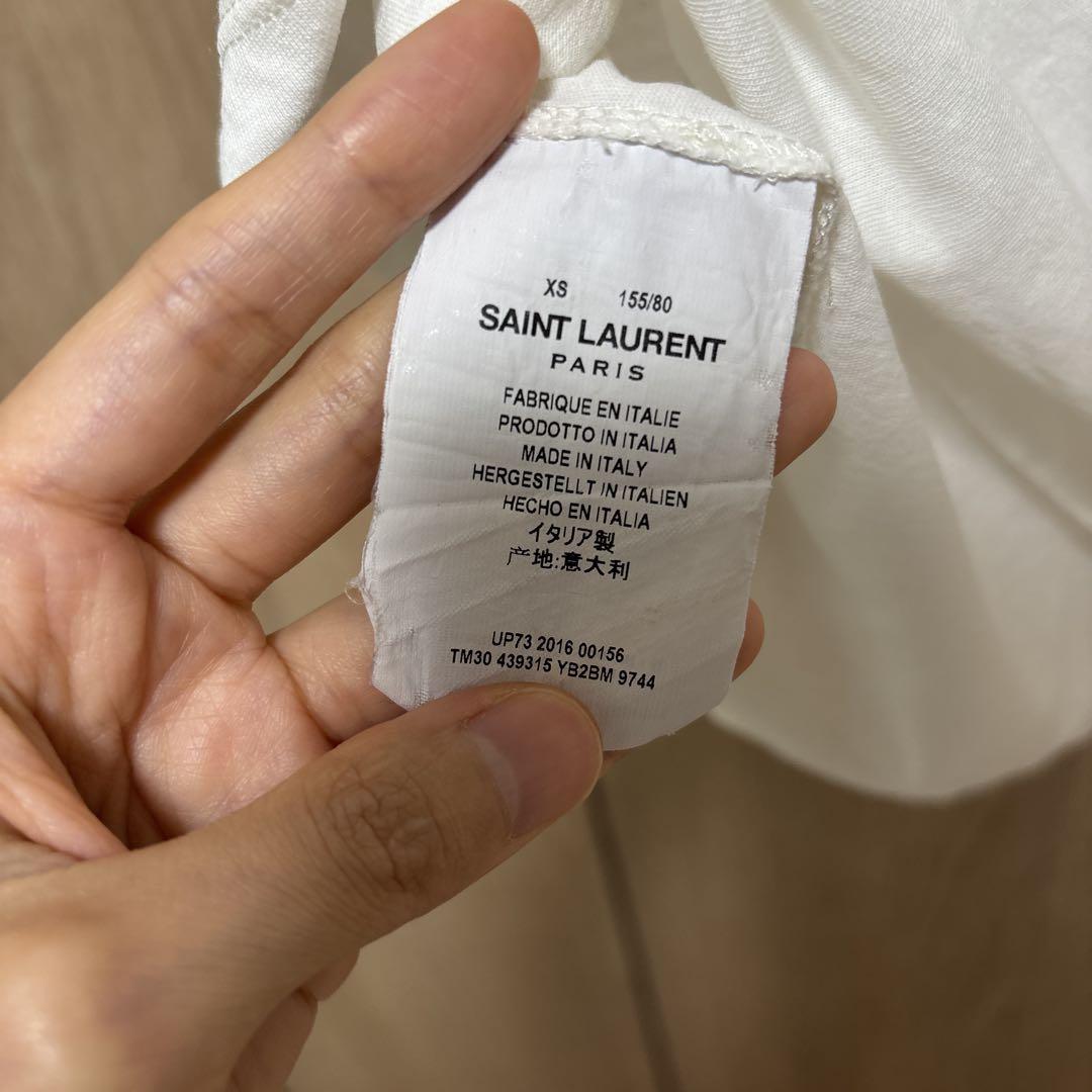 SAINT LAURENT ホワイト Tシャツ 音符デザイン