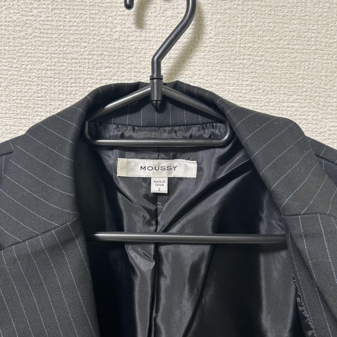 MOUSSY ブラック ストライプ テーラードジャケット M - メルカリ