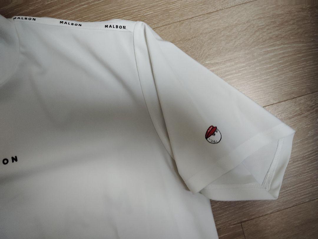 マルボンゴルフ MALBON GOLF 　ウエア　モックネック　半袖　白色 新品 白 XL マルボンゴルフ MALBON GOLF 半袖 モックネック P1