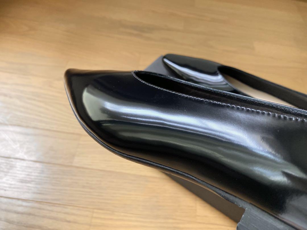 新品 イタリア製 エストネーション 黒 37 レザー パンプス / ペリーコ 靴
