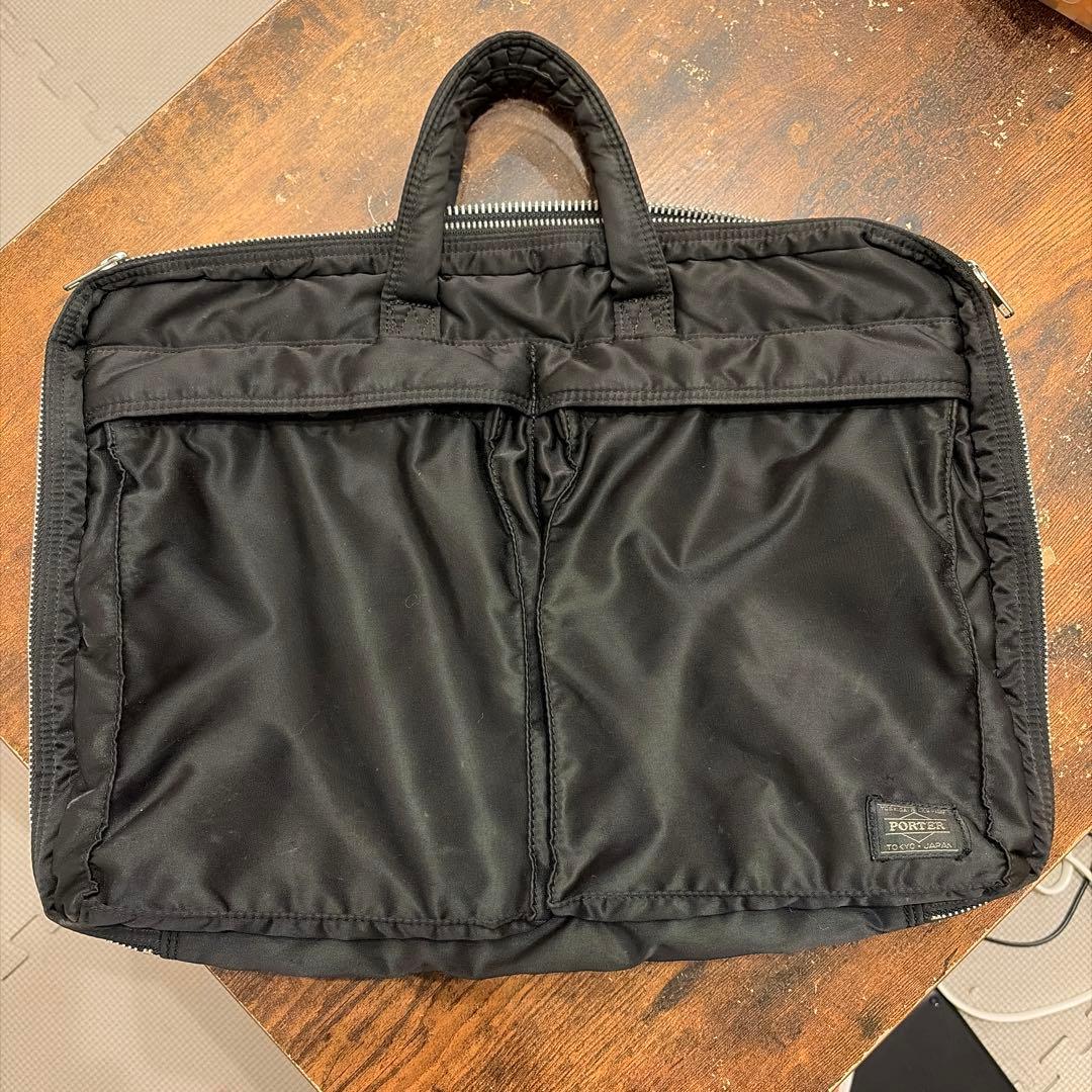 PORTER 黒バッグ オレンジ内装 拡張機能あり吉田カバン