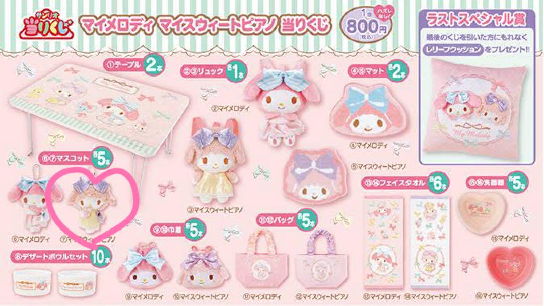 サンリオくじ　マイメロディマスコットセット マイメロディ - サンリオくじ マイメロディマスコットセットの