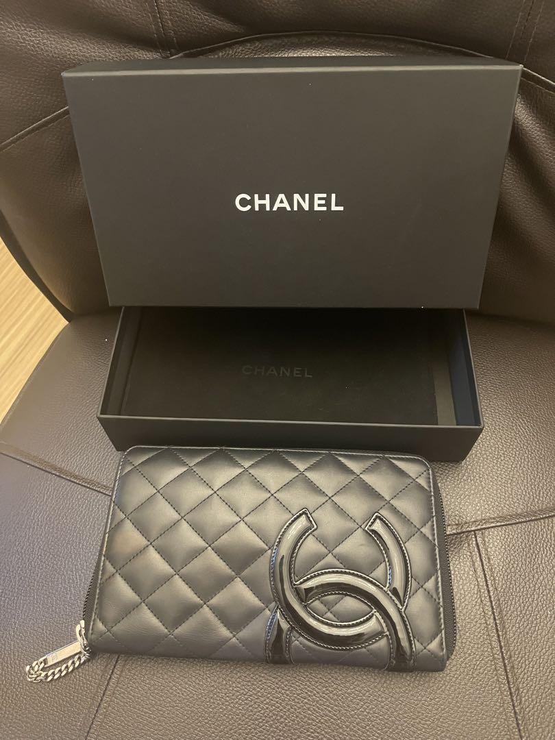 【レア】CHANEL 長財布 カンボンライン シルバー ブラック ラウンドジップ レア】CHANEL 長財布 カンボンライン シルバー ブラック