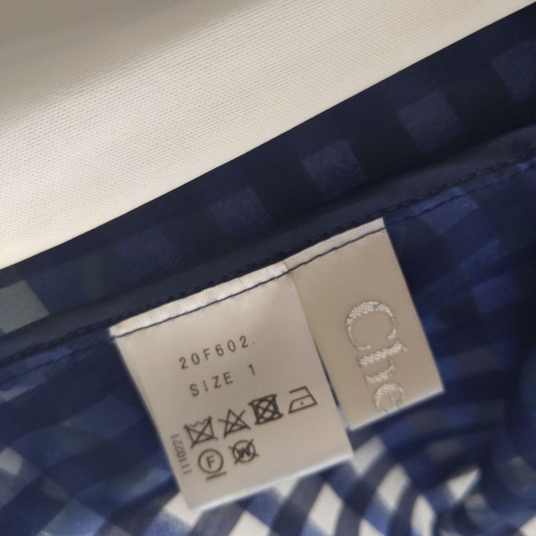 Chesty チェスティ シースルーチェックリボンブラウス レディース