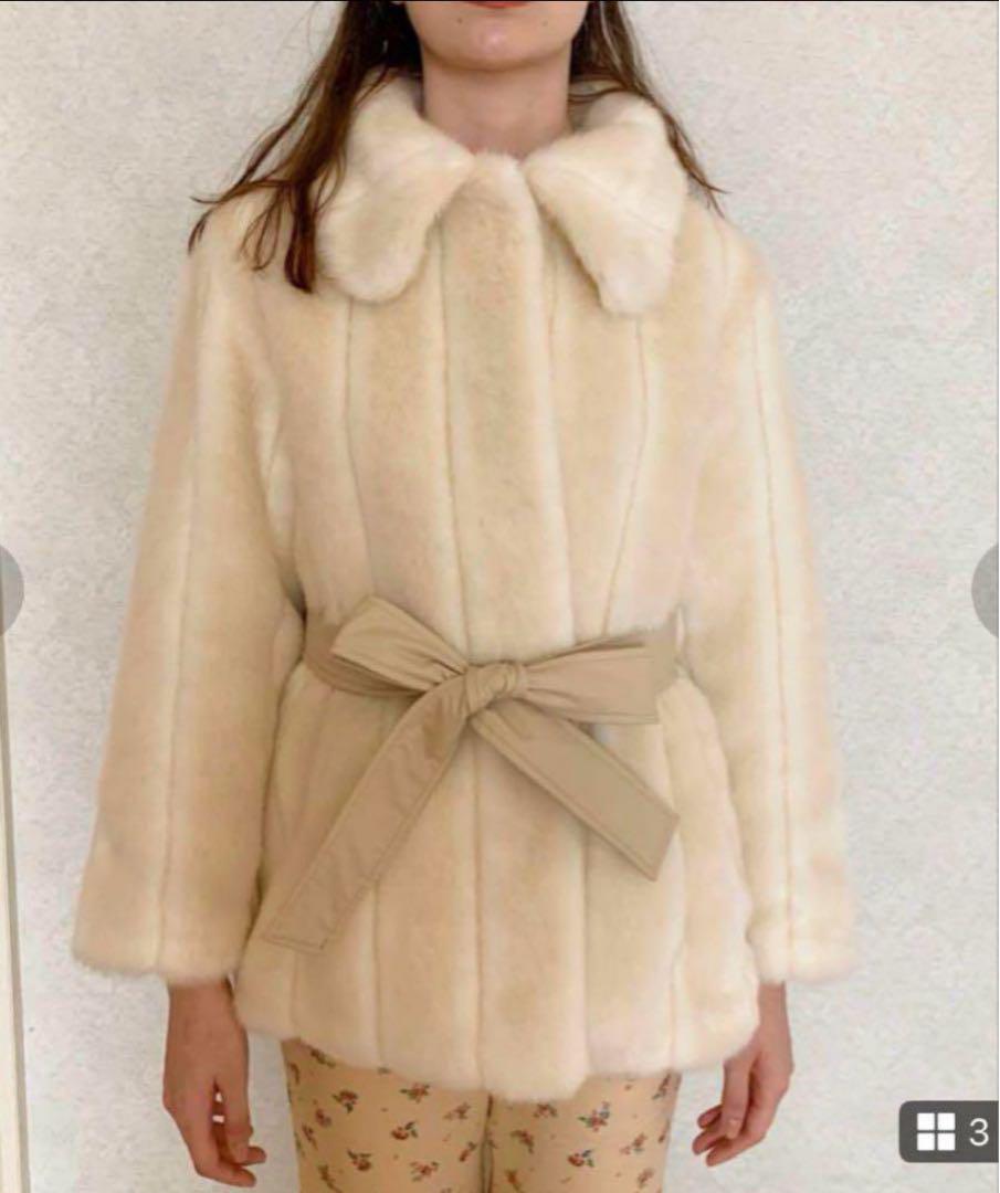 エピヌ ribbon 2way fur coat ivory parisienne ribbon 2way fur coat | épine