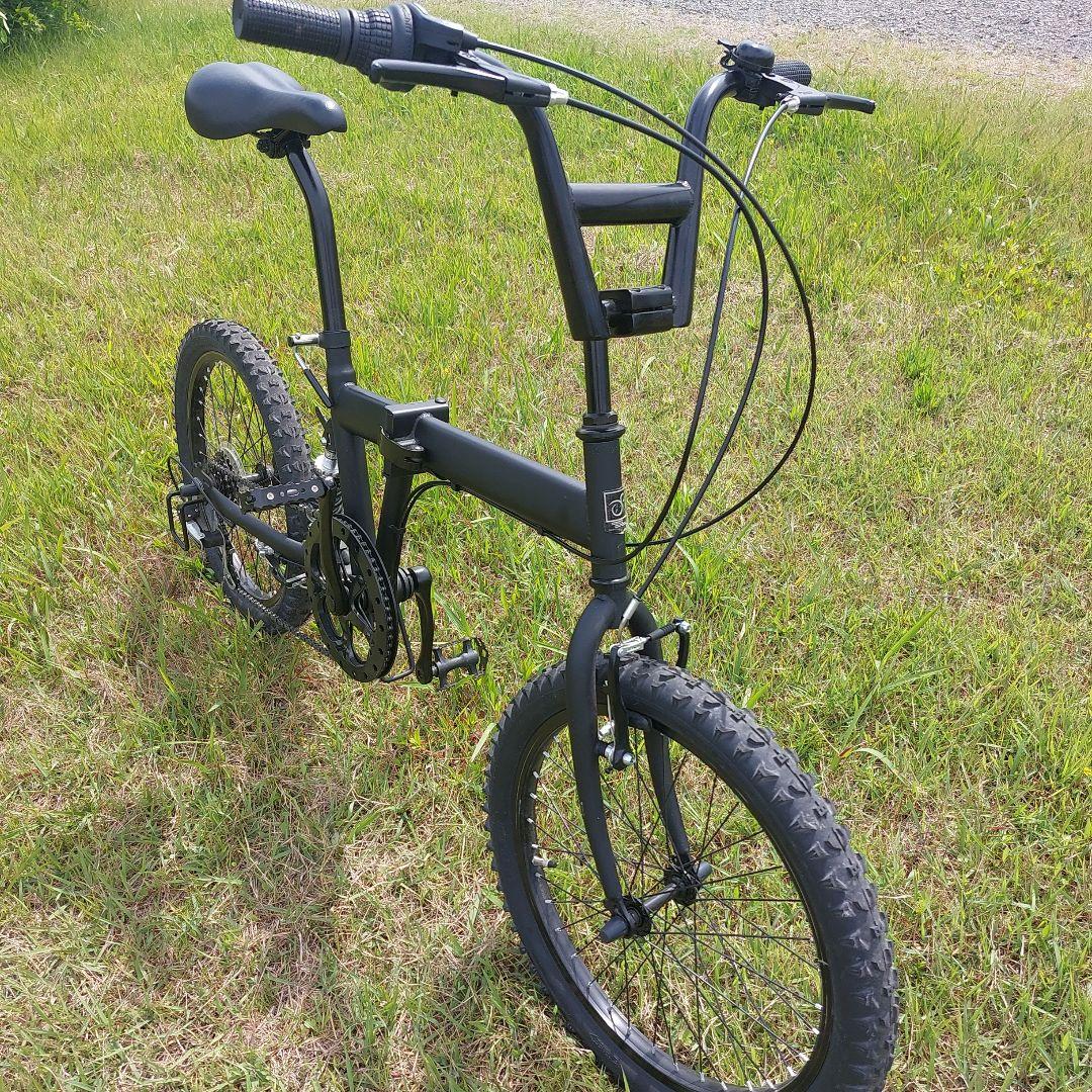 折りたたみ BMX 20インチ ６段変速 自転車 マット ブラック