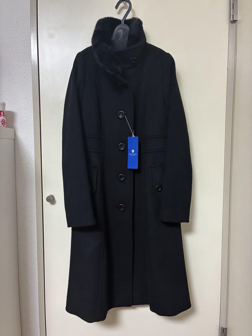 Blue labelファインウールダブルビーバースタンドカラーコート