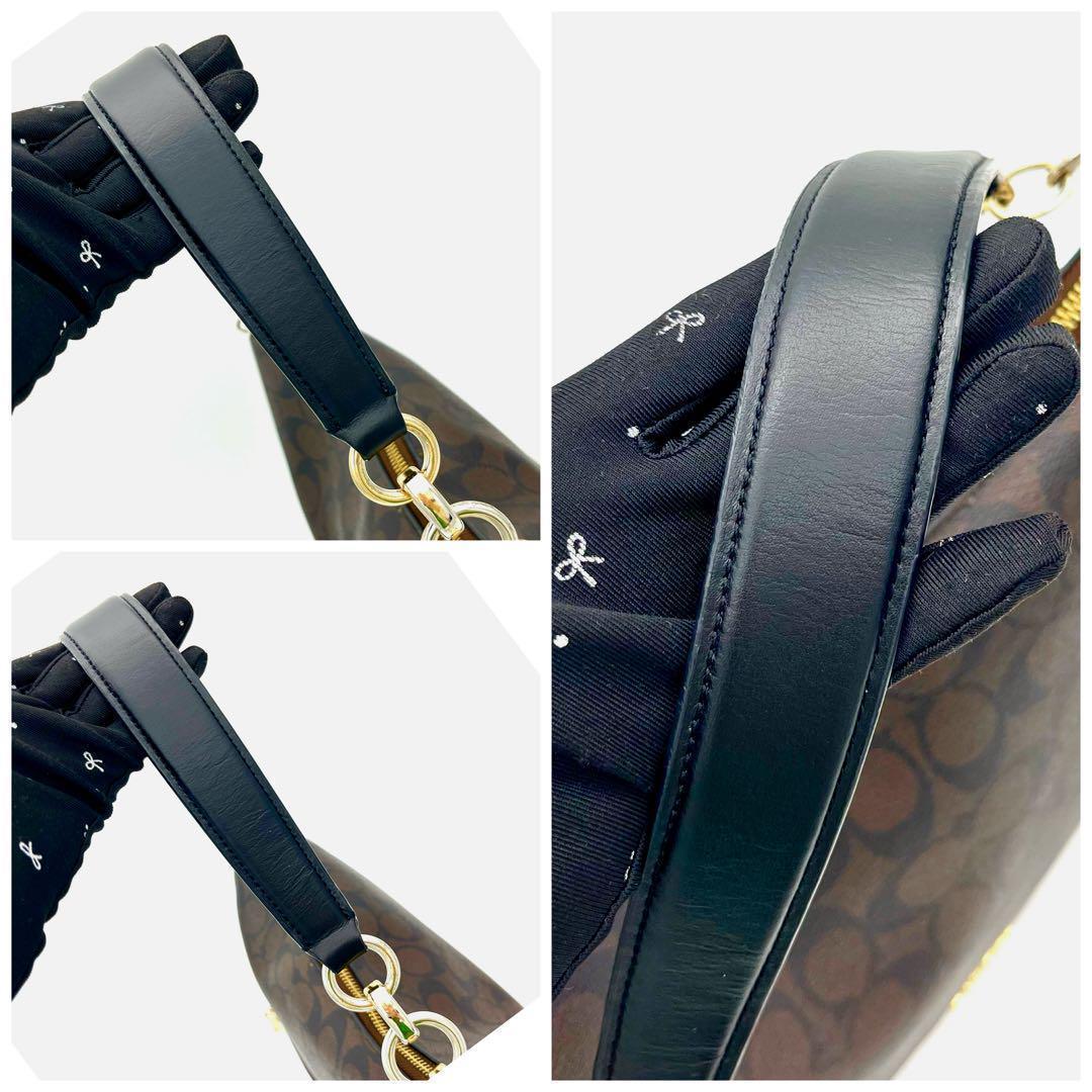 美品】コーチ COACH 2wayバッグ 39527 シグネチャー ブラウン