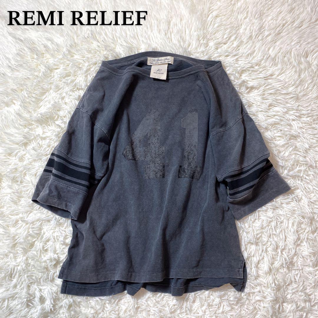 REMI RELIEF(レミレリーフ) ダメージ加工プリントTシャツ