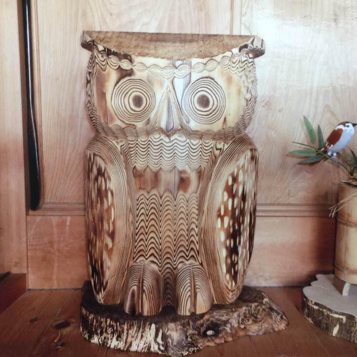 宮大工による世界に1つだけの木彫りフクロウ