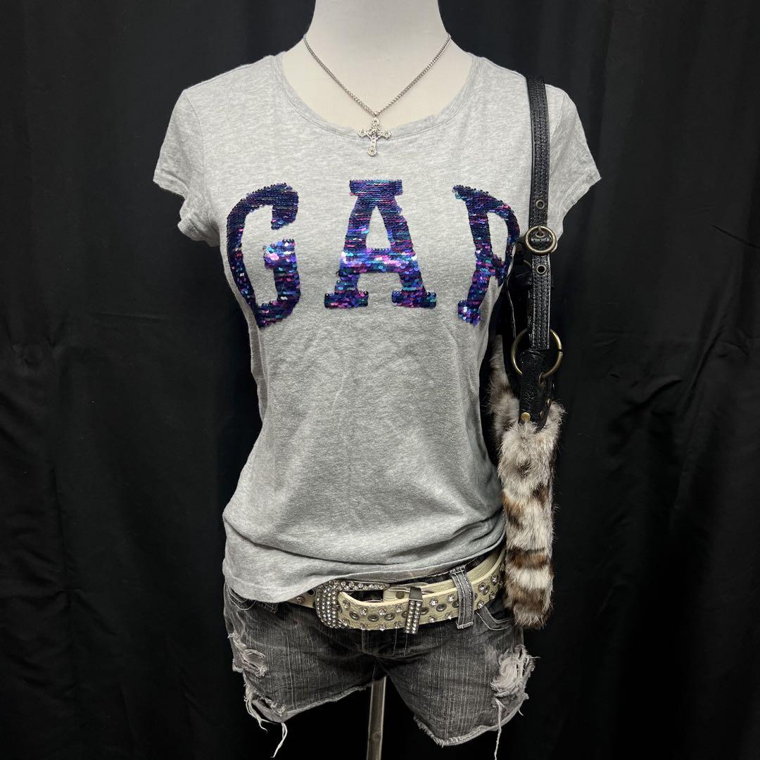 平成ギャル y2k グランジ GAP ピチT 半袖Tシャツ スパンコール
