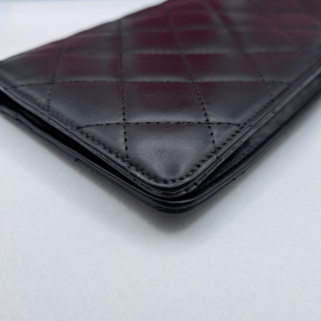 CHANEL ブラック キルティング 二つ折り財布 財布 マトラッセ 長財布 WWW_WOWDIGSITE_COM