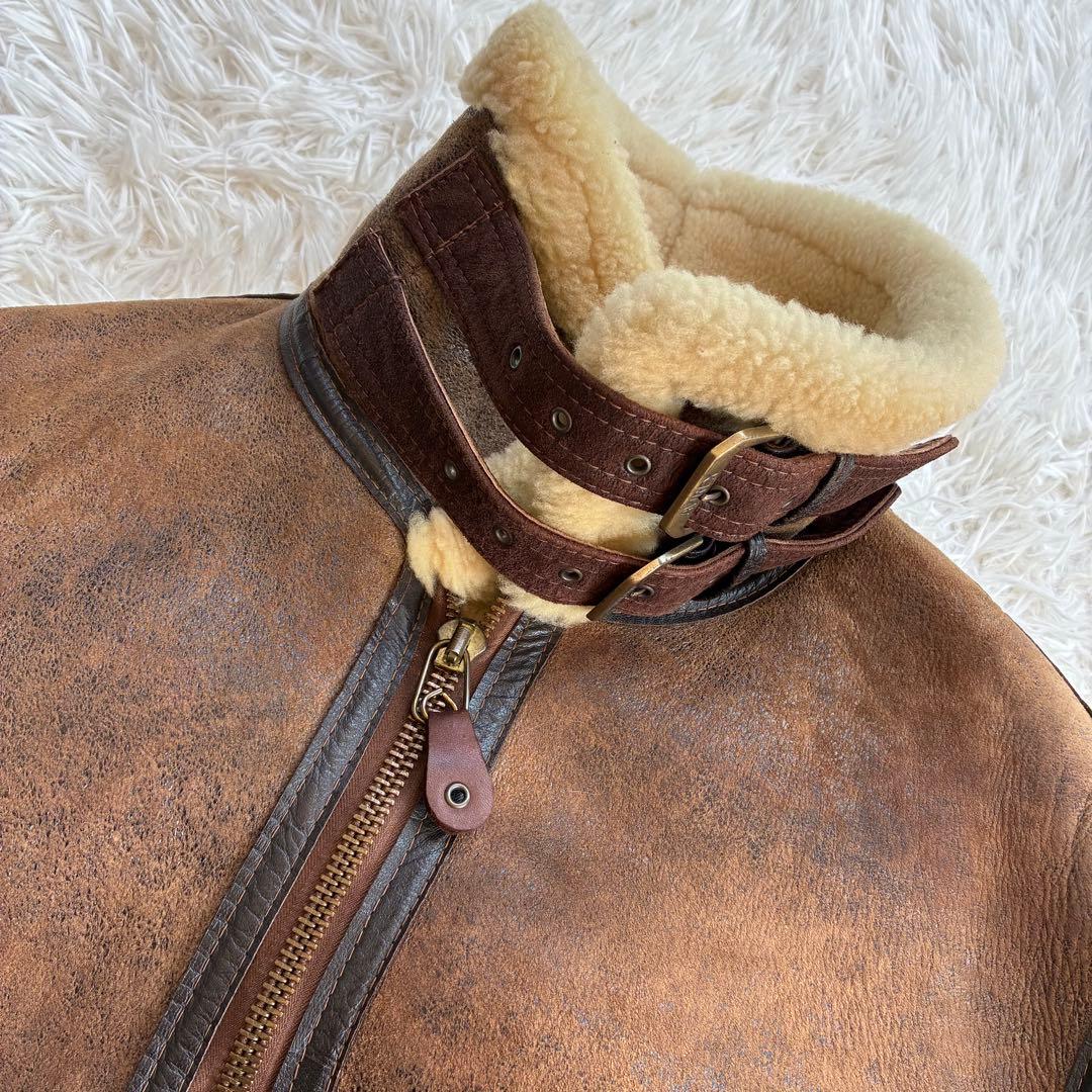 USA製 AVIREX B-3 ムートンジャケット 羊革 フライト ボマー 36 USA製 AVIREX B-3 ムートンジャケット 羊革 フライト ボマー 36