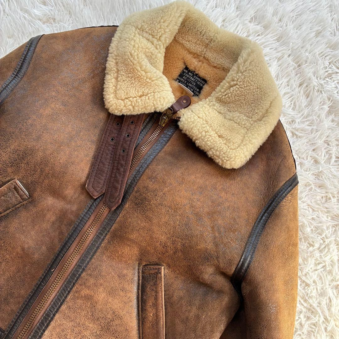 USA製 AVIREX B-3 ムートンジャケット 羊革 フライト ボマー 36 USA製 AVIREX B-3 ムートンジャケット 羊革 フライト ボマー 36