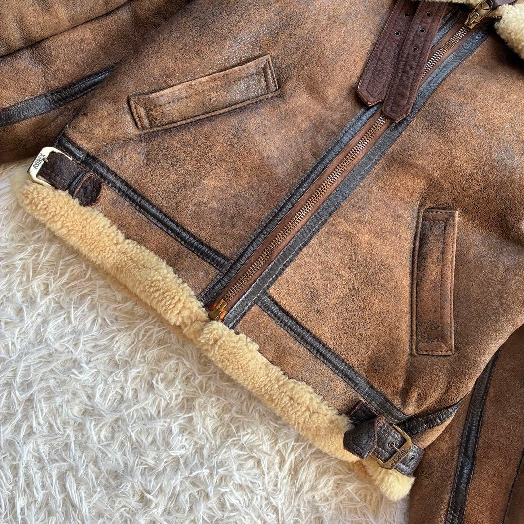 USA製 AVIREX B-3 ムートンジャケット 羊革 フライト ボマー 36 USA製 AVIREX B-3 ムートンジャケット 羊革 フライト ボマー 36