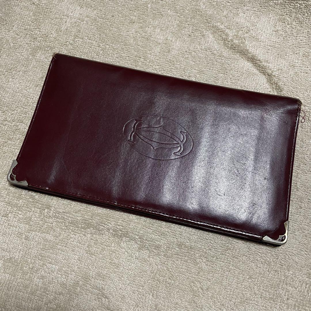 【送料無料♪】Cartier カルティエ 二つ折り 長財布 ボルドー