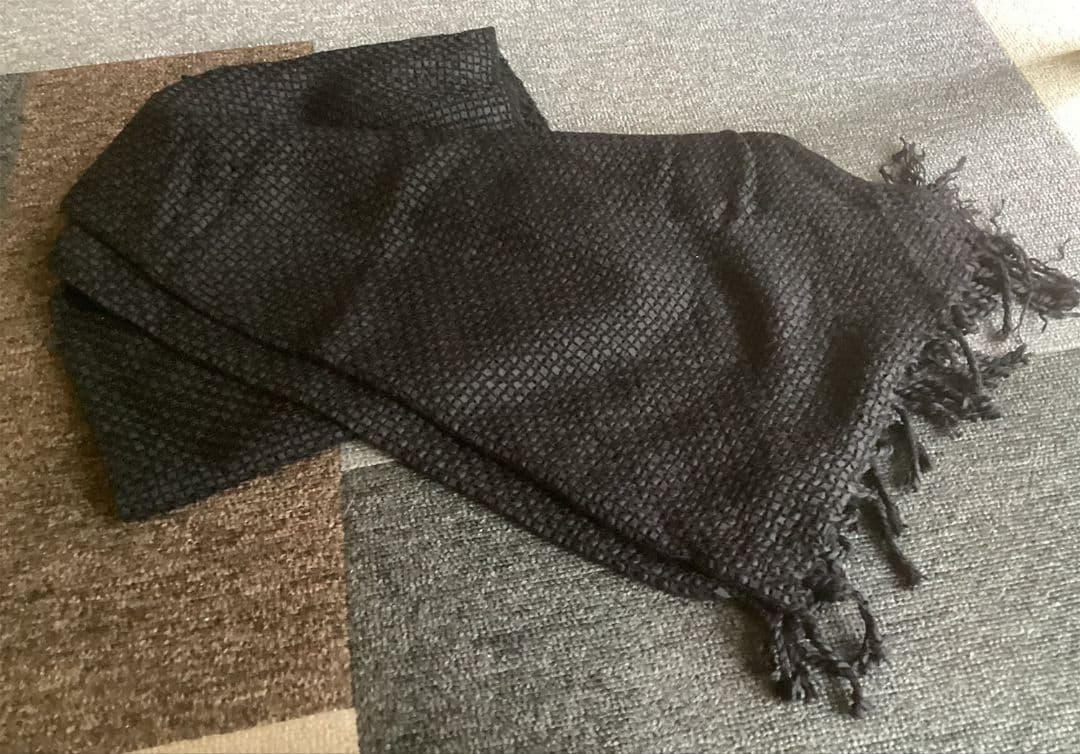 ブラック リボン織 ストール