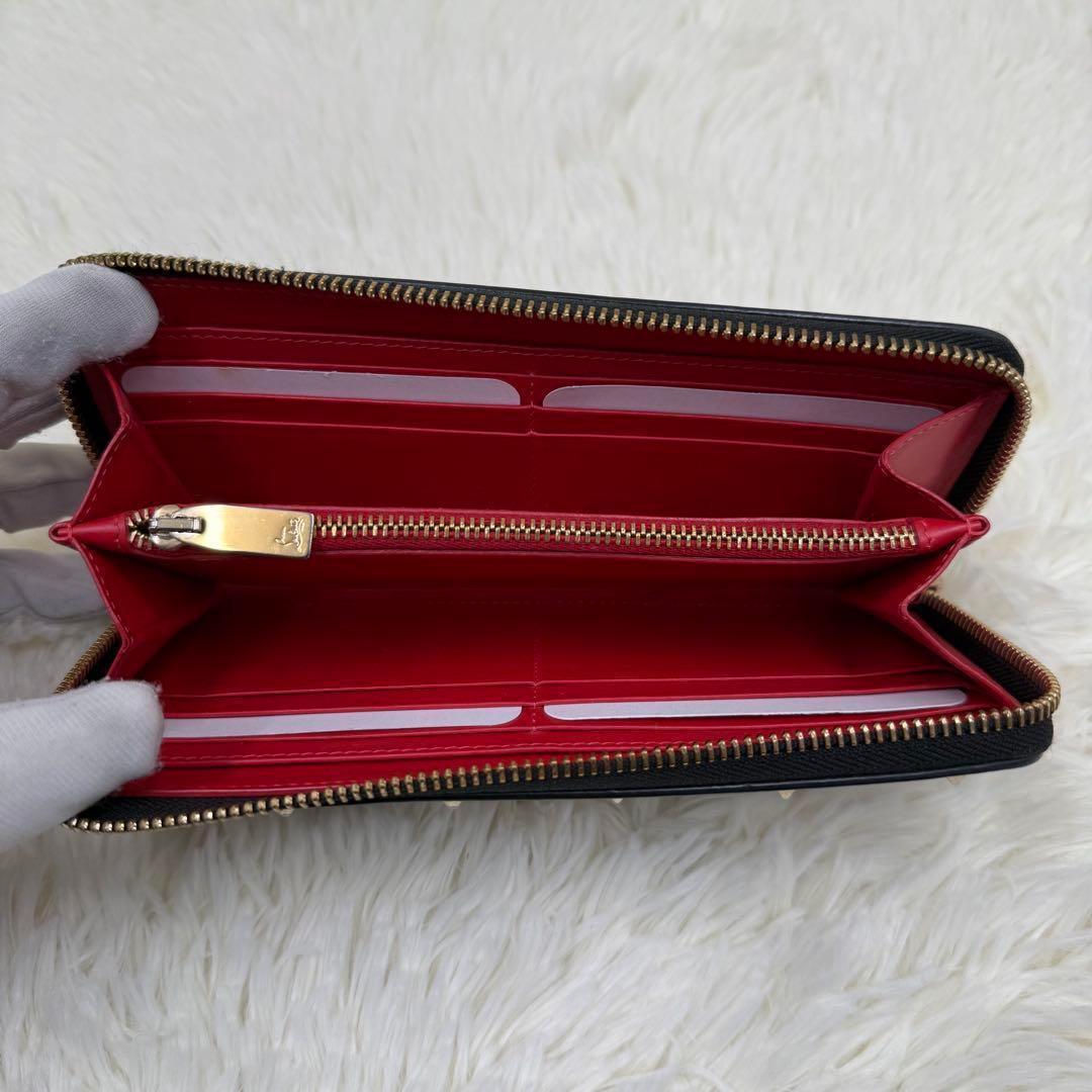 ✨美品✨ クリスチャンルブタン 長財布 パネトーネ ラウンド レザー ブラック