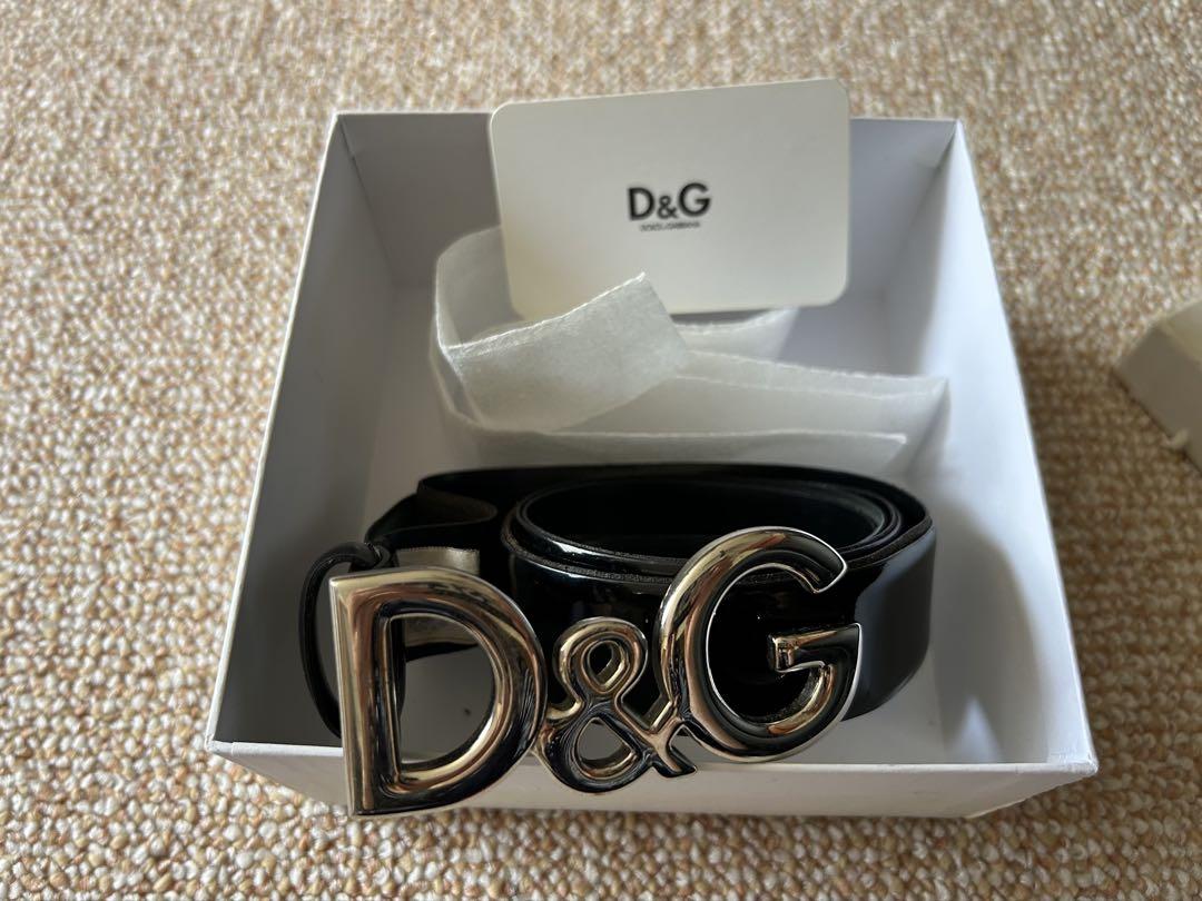 D&G ブラックレザーベルト