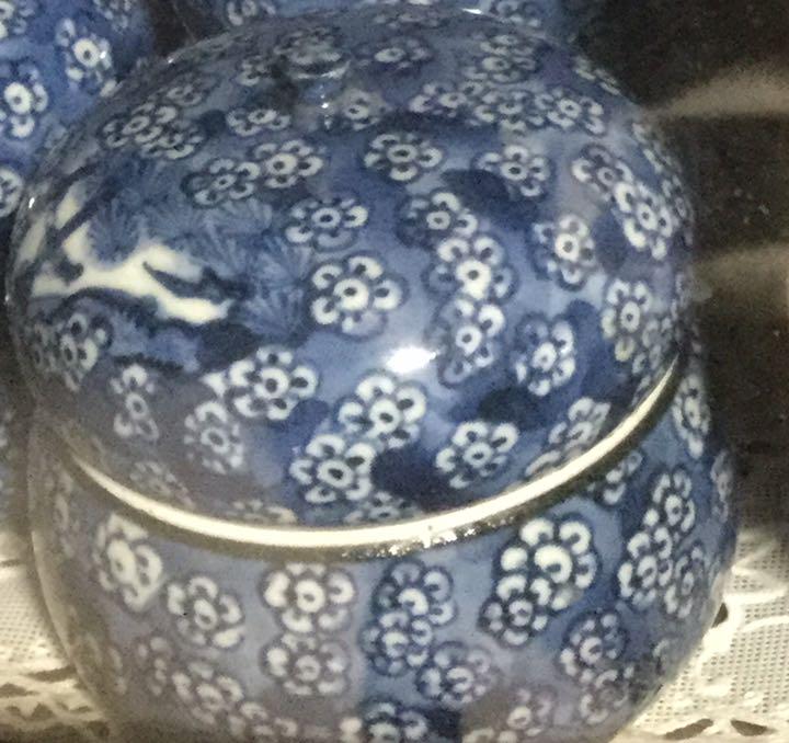 人気SALE正規品 未使用 染付梅小紋珍味入5客 清水焼 pI2hv-m70068464735 共箱入 加藤利昌 人気好評