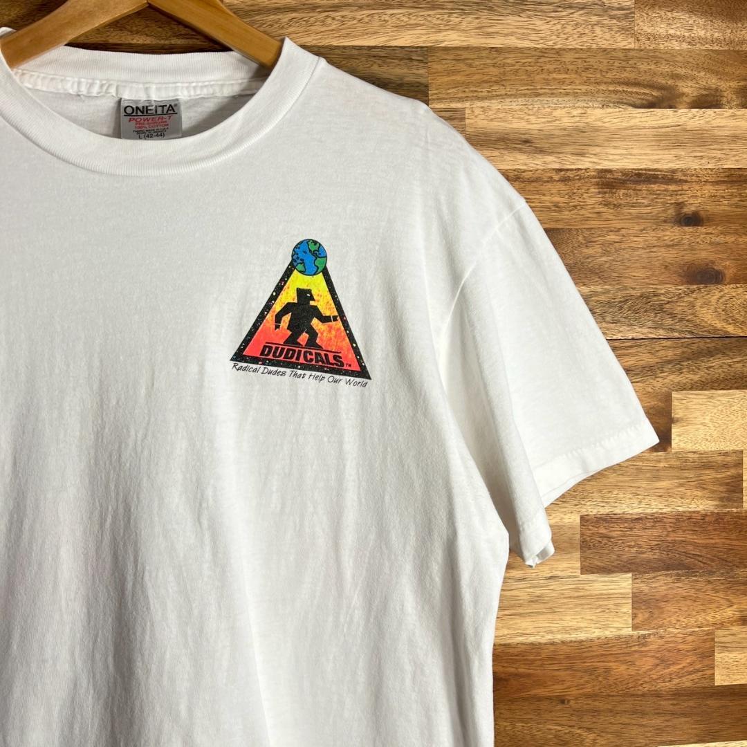 【O79】90s USA製 ONEITA 半袖Tシャツ ホワイト プリント L