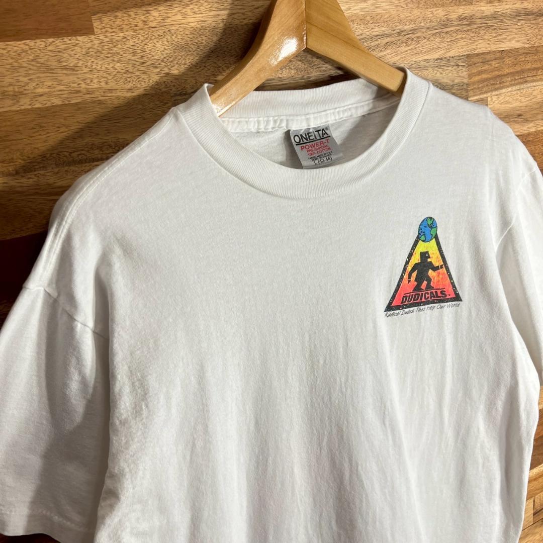 【O79】90s USA製 ONEITA 半袖Tシャツ ホワイト プリント L