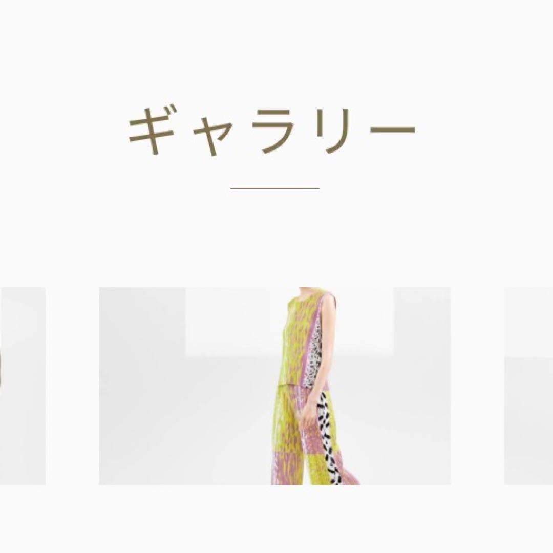 【未使用品】プリーツプリーズ 総柄ワンピース M相当 印象柄 緑 紫 白 黒 画像2
