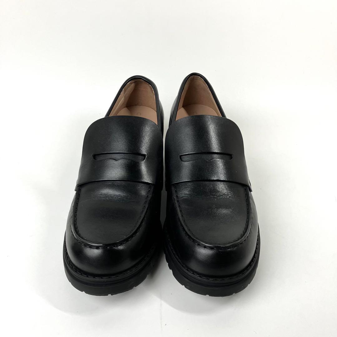 【美品】COLE HAAN カメアラグローファー　ラグソール　黒　チャンキー