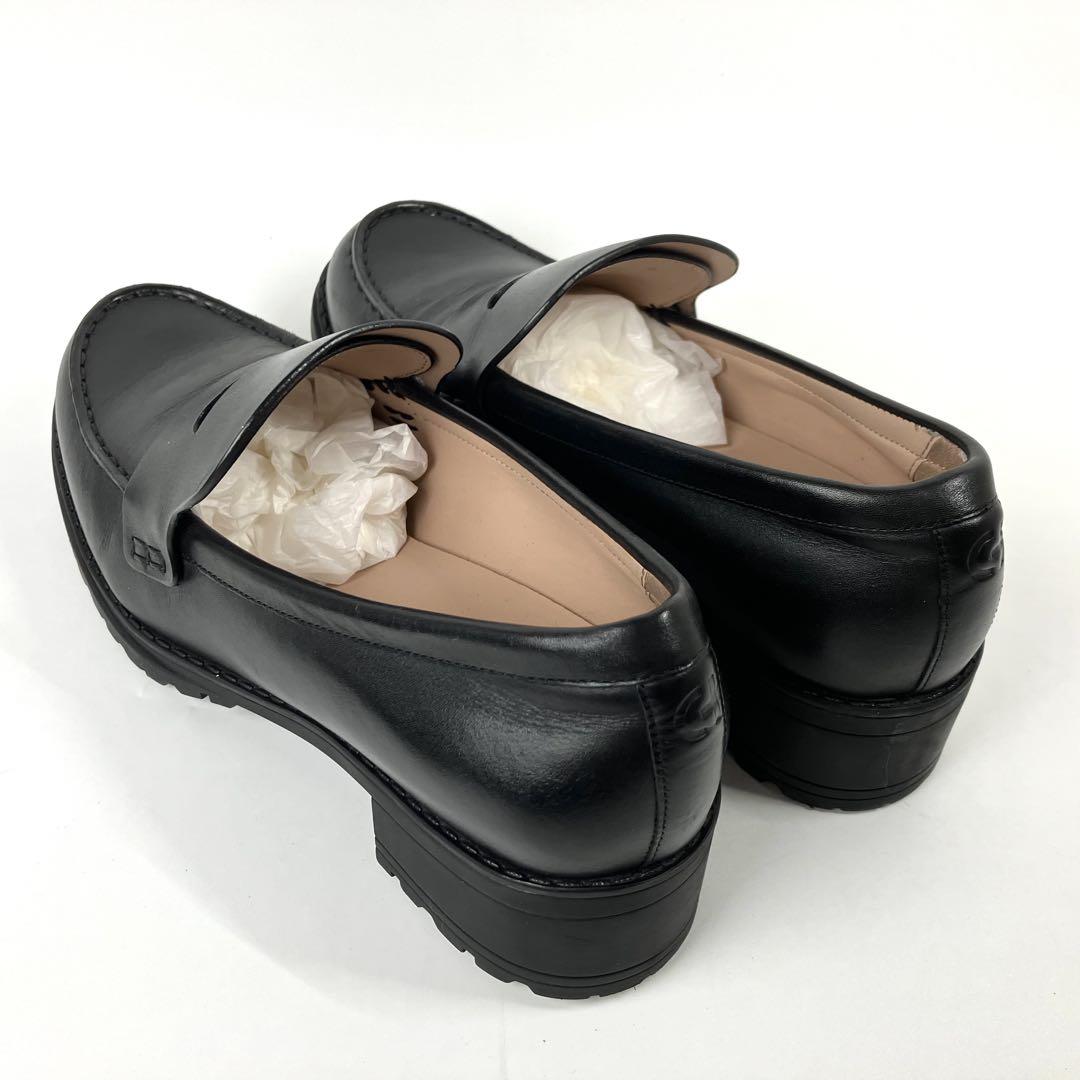 【美品】COLE HAAN カメアラグローファー　ラグソール　黒　チャンキー