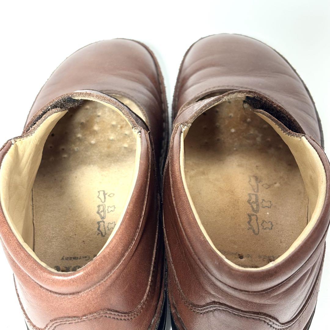 Finn Comfort ストラップ レザーシューズ 革靴 ブラウン J1617