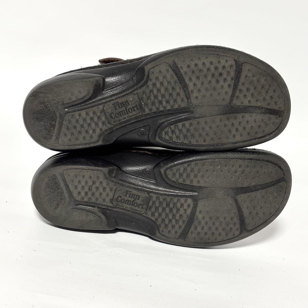 Finn Comfort ストラップ レザーシューズ 革靴 ブラウン J1617